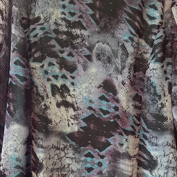 CAbi Blue and Black Blouse with Abstract Pattern - Picture 6 of 6